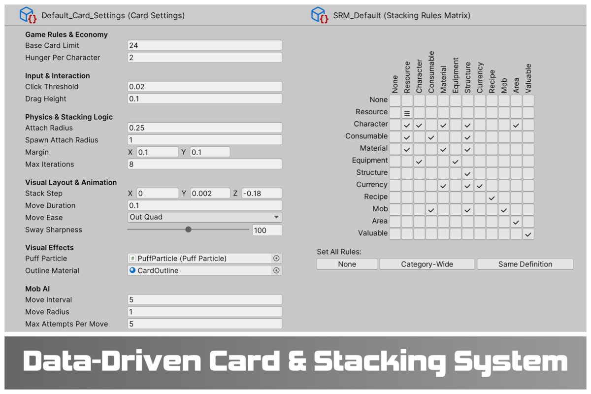 StackCraft - Card Stacking Survival Game