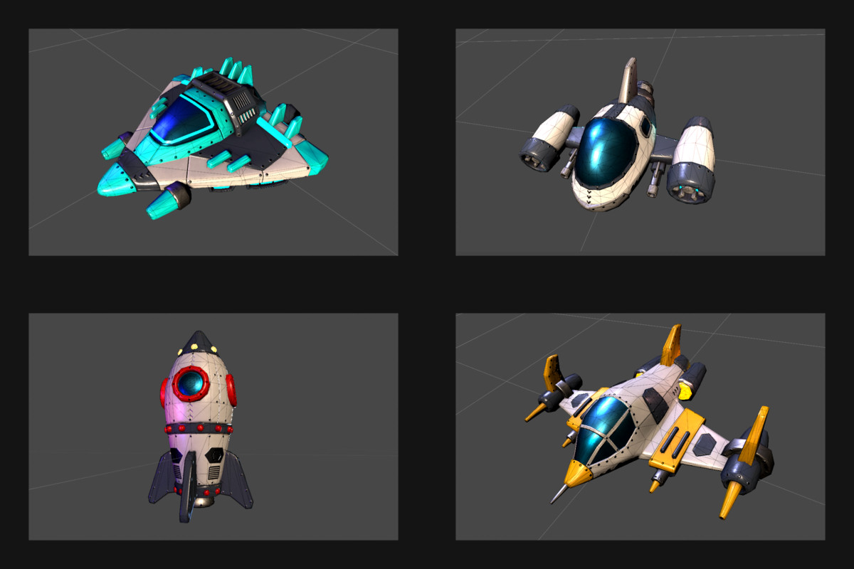 Stylized Spaceship Collection (4 Ships)