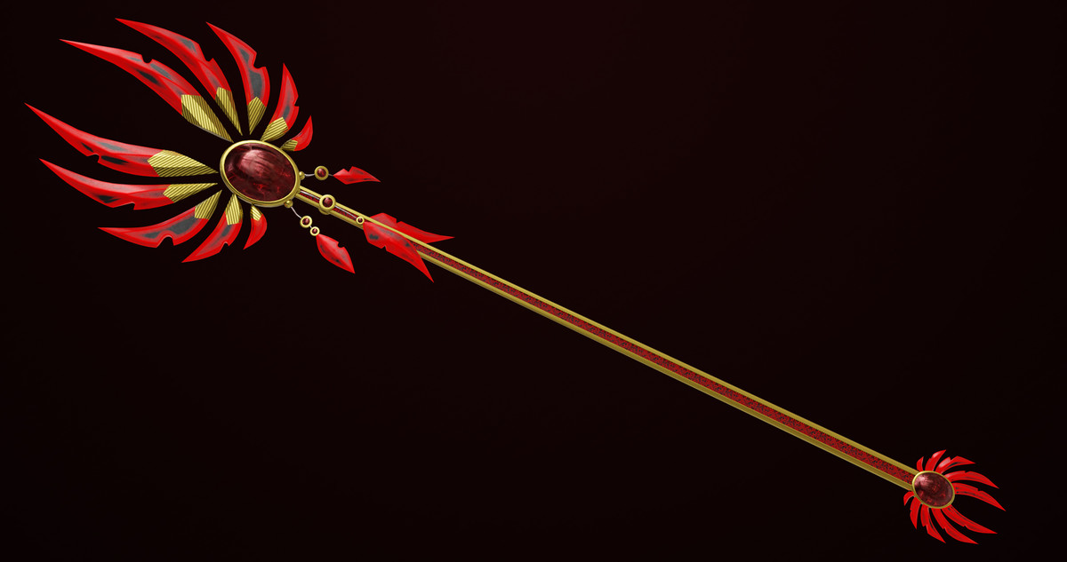 Fantasy Trident 08 Red URP HDRP Textures