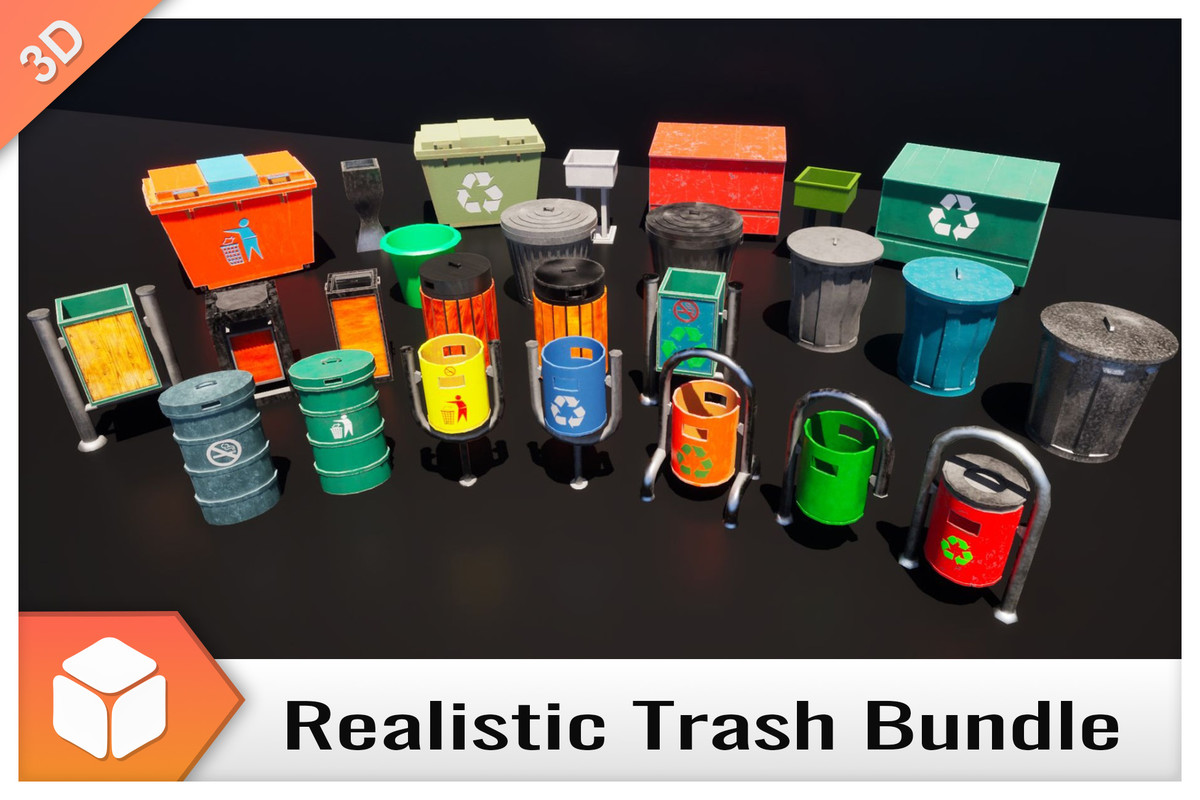 Trash Can - Realistic 4K Mesh Bundle Vol.01