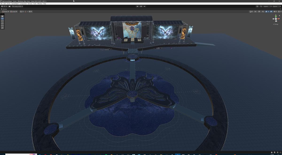 Big Butterfly Concert Arena Stage Venue Modular 3D Model