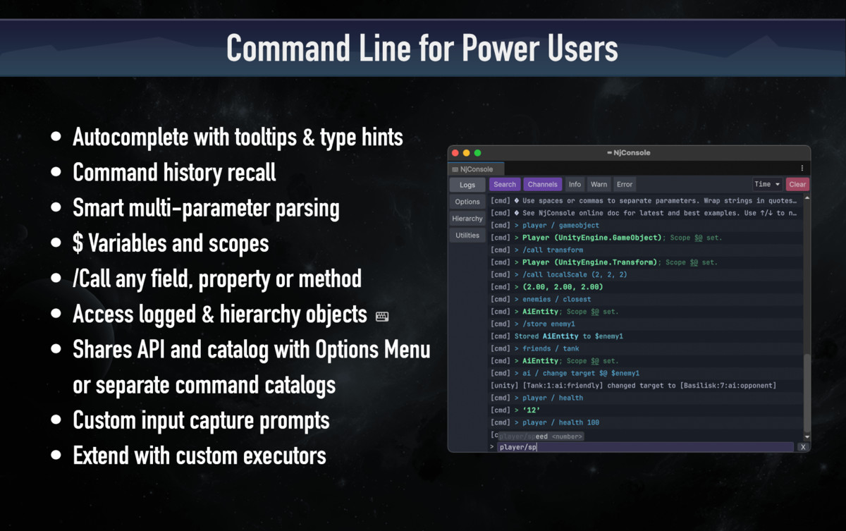 Ninjadini Debug Console, Logger & Inspector — In-Game & Editor Tools for Unity