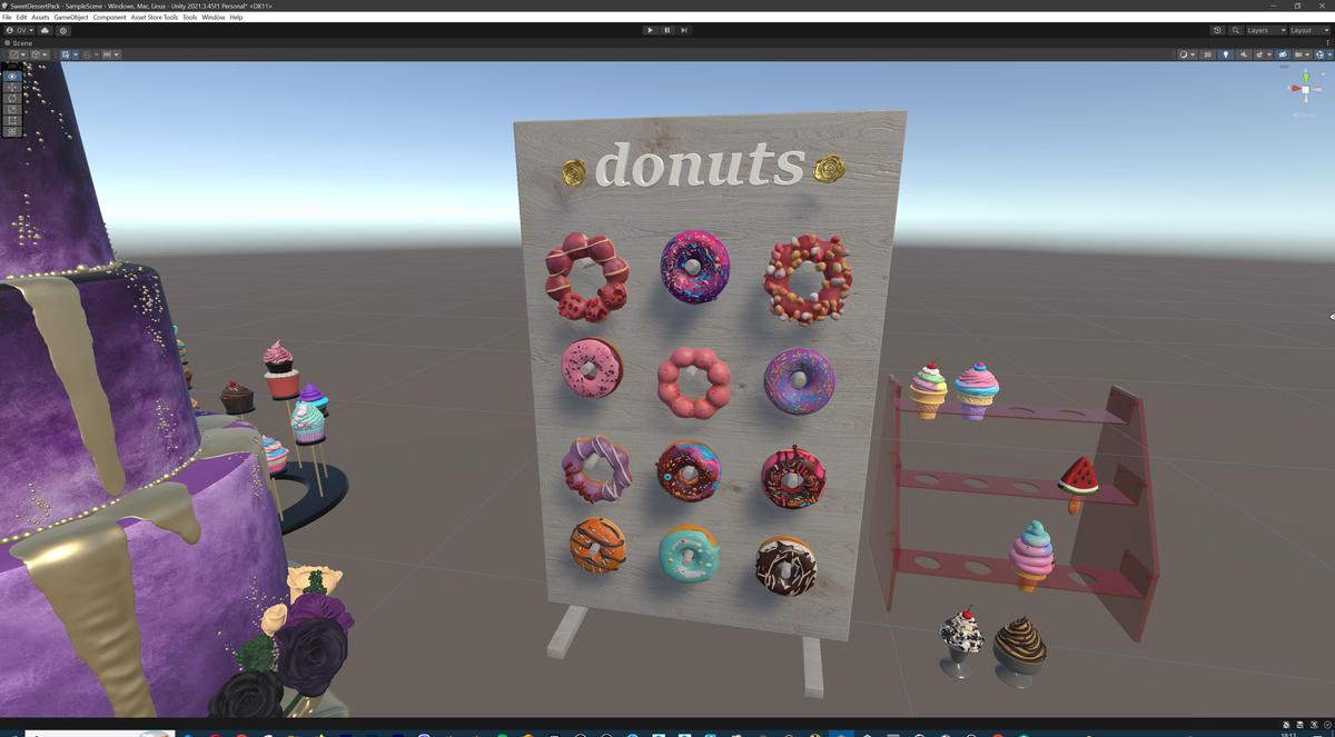 Sweet Dessert Asset Pack (Donuts, Cupcakes, Cake, Ice Cream, Candy)
