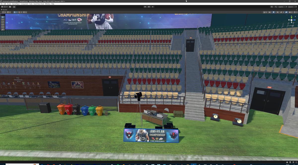 Modular American Football Stadium 3d Environment - Exterior, Interior, Props