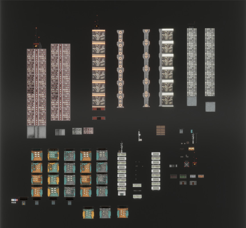Cyber-Blocks - Modular Cyberpunk Building Pack