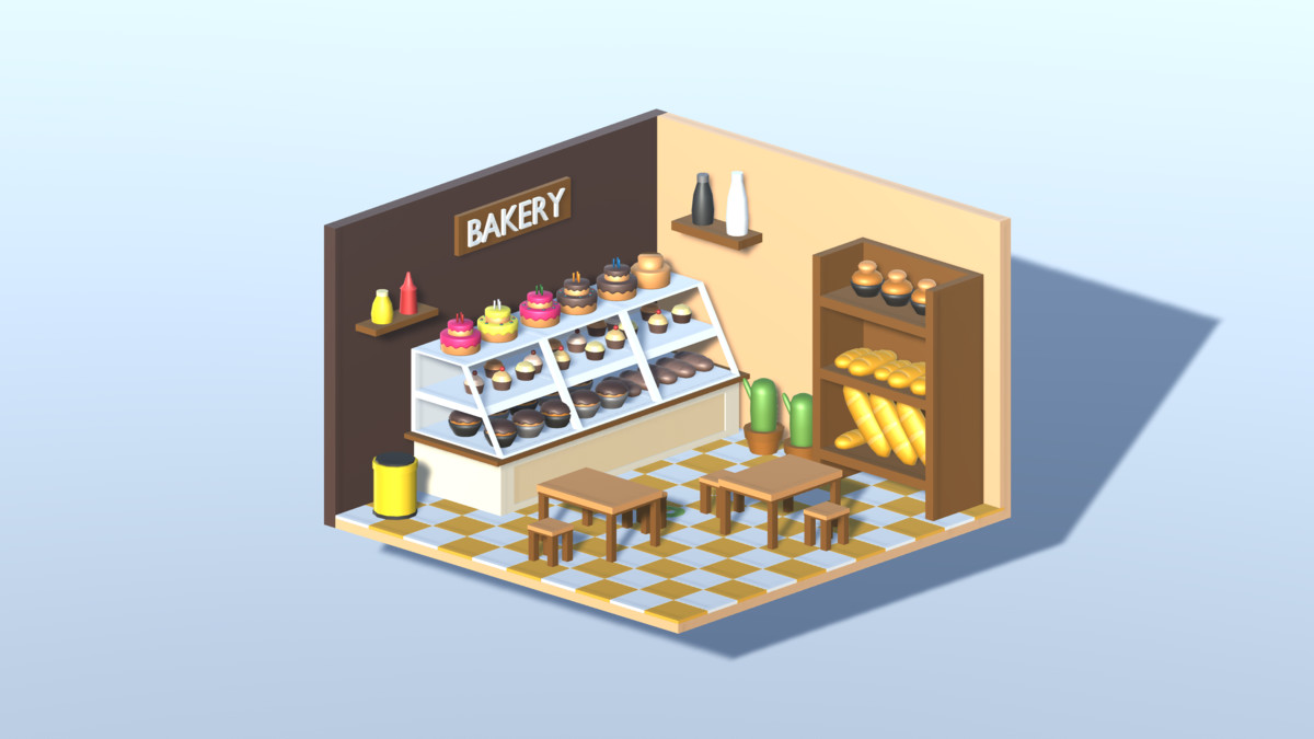 3D LOWPOLY WORK ROOMS