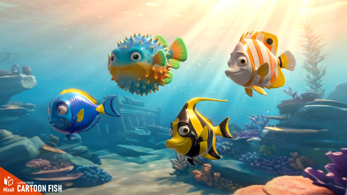 Cartoon fish - underwater pack