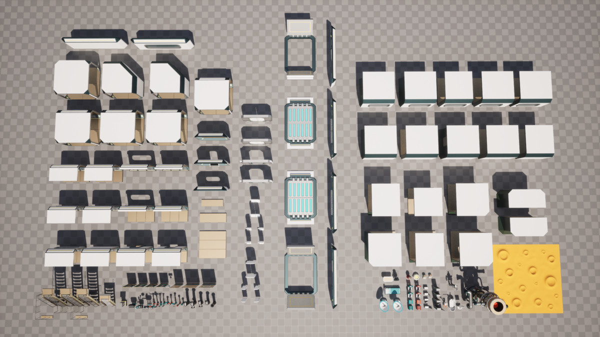 Sci-Fi Planetary Outpost: Ultimate Modular Construction Kit, low-poly stylized