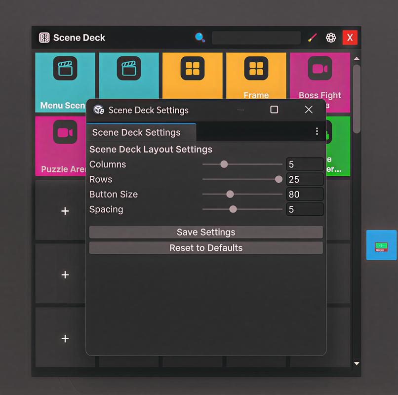 SceneDeck – Quick Actions & Scene Manager