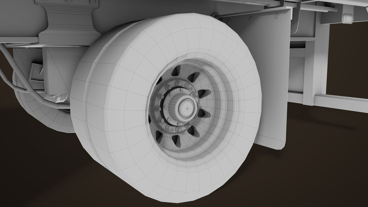 Flat Bed Trailer 05 Heavy Truck URP HDRP Textures