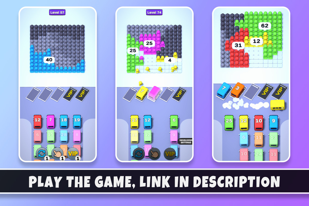 Bus Out Crowd Jam | 3D Puzzle Template + Editor