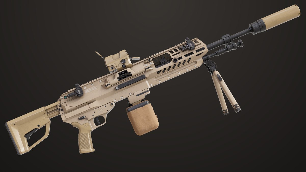 Machine Gun 14 Brown URP HDRP Textures