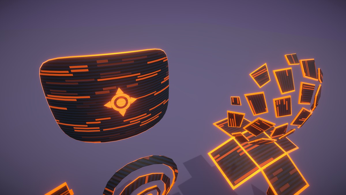Cyber Neon Defense Shields 3D