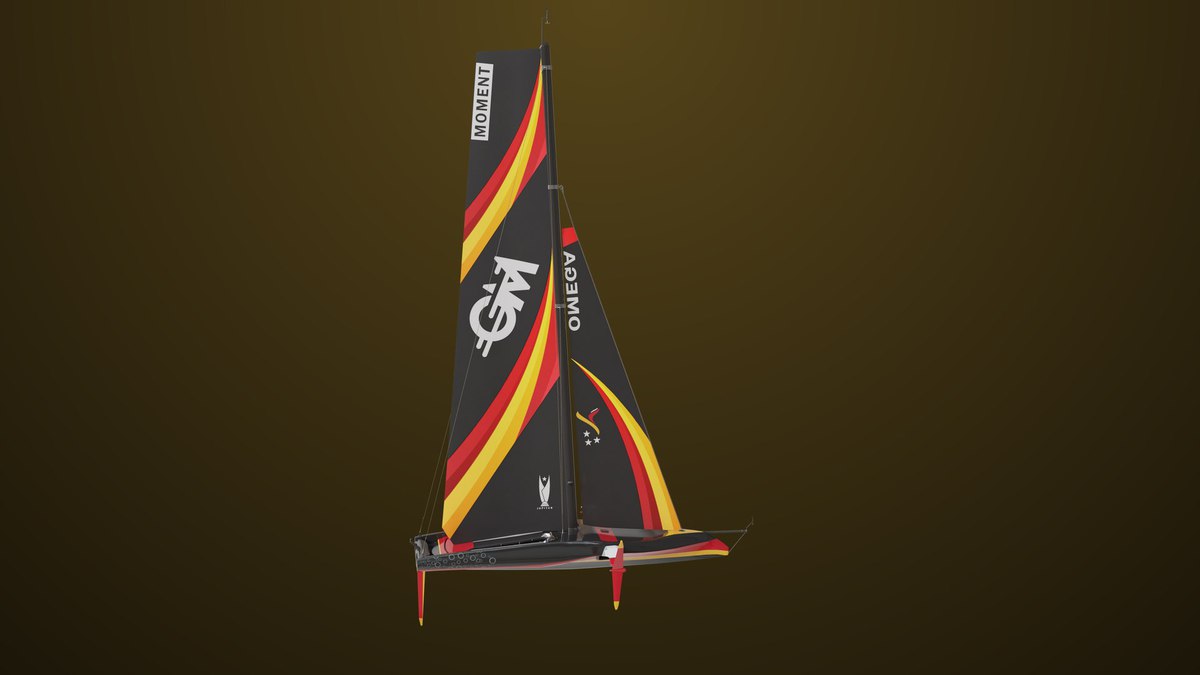 Yacht Hydrofoil Sailing Boat 01 Black URP HDRP Textures