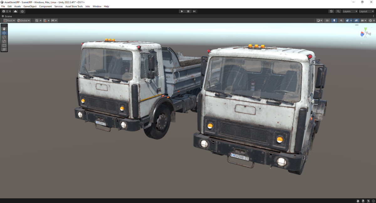 Rigged Construction Truck Vehicle