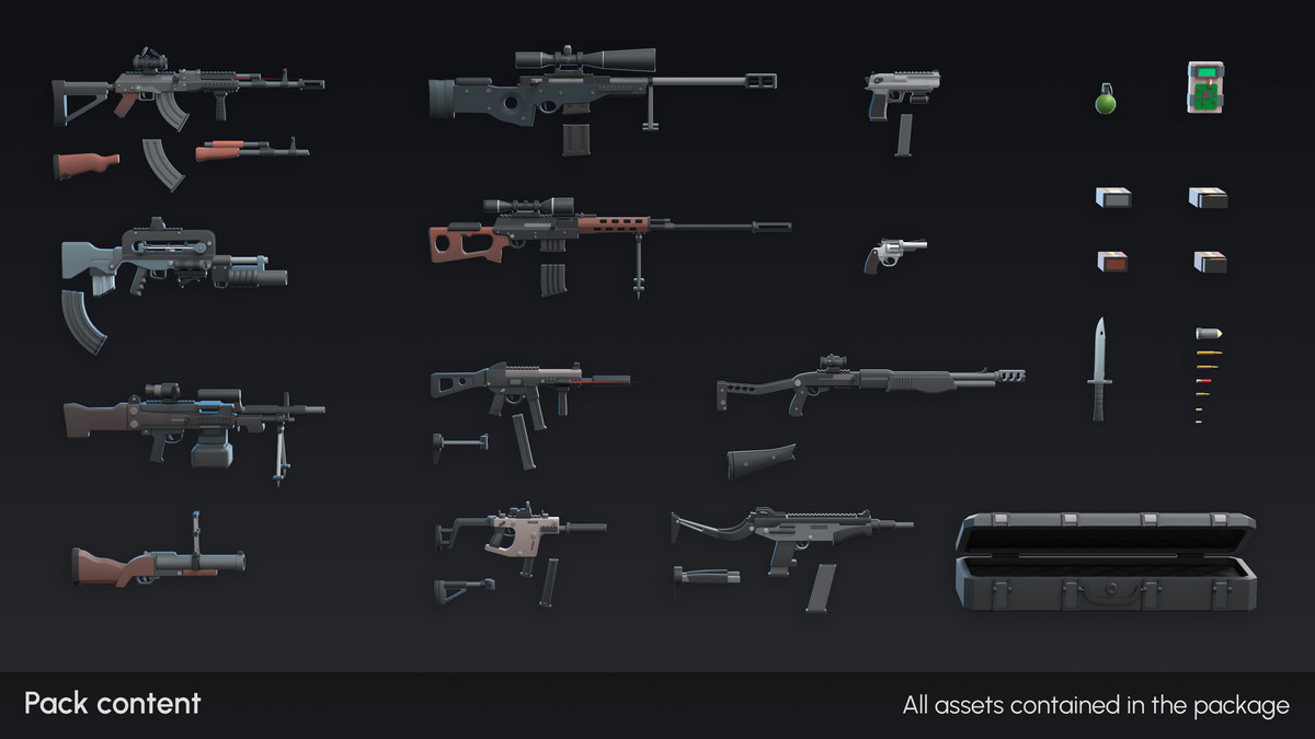 Weapons Mini - Low Poly Asset Pack