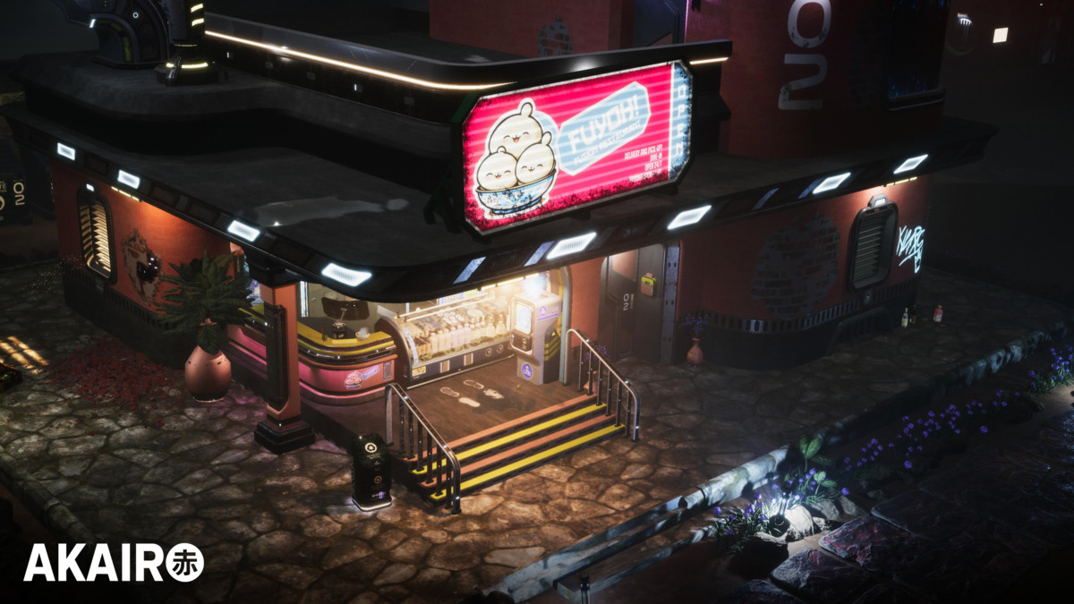Fuyoh Cyberpunk Diner Environment