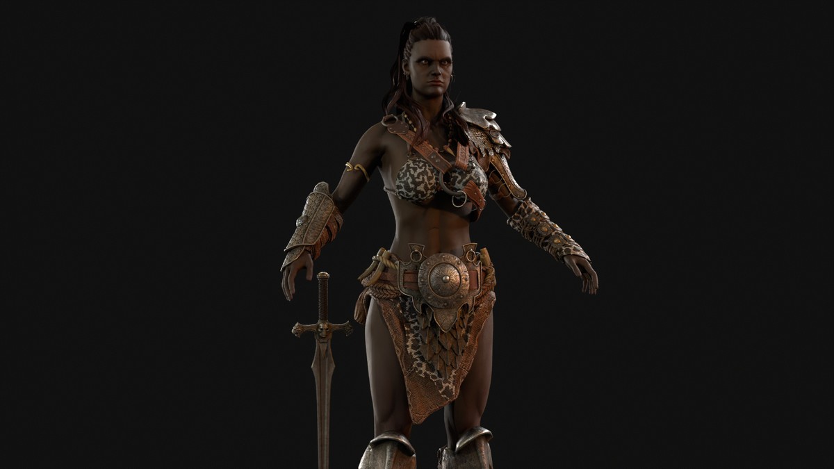 Barbarian Girl Game Ready