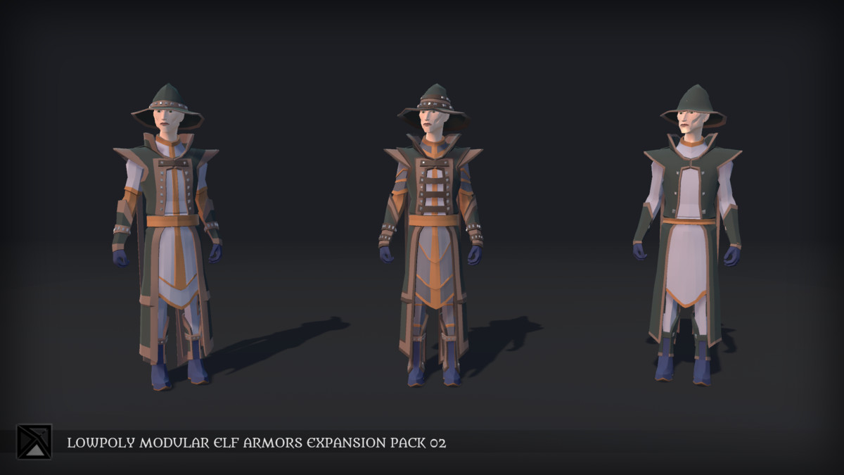 Lowpoly Elves Modular Armors Ex2 - MEDIEVAL FANTASY SERIES