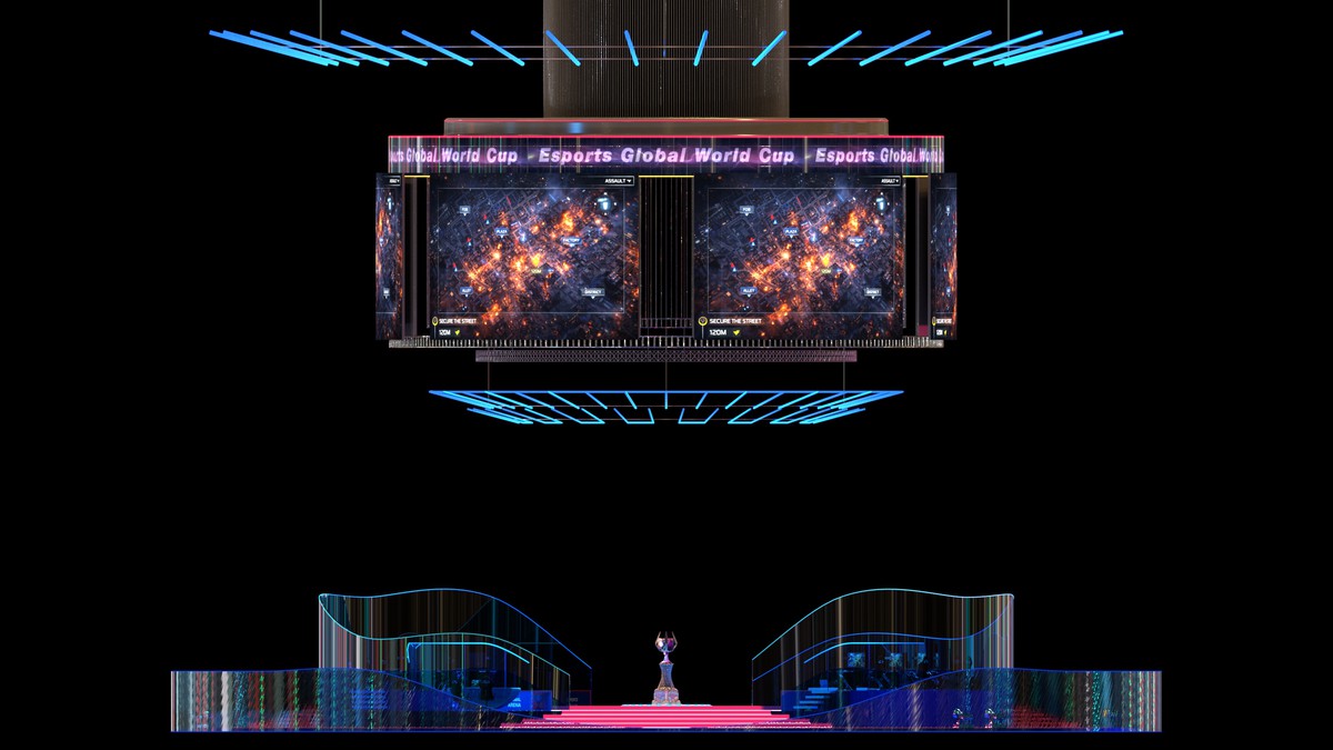 Esports Stage Environment - Futuristic 3d Arena Interior (Gaming Tournament Cup)