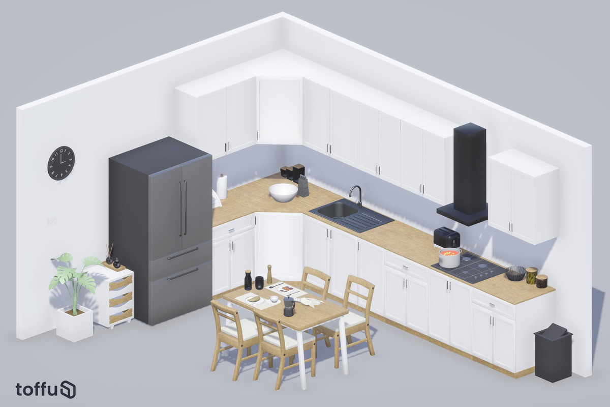3D Mid Poly Kitchen Props