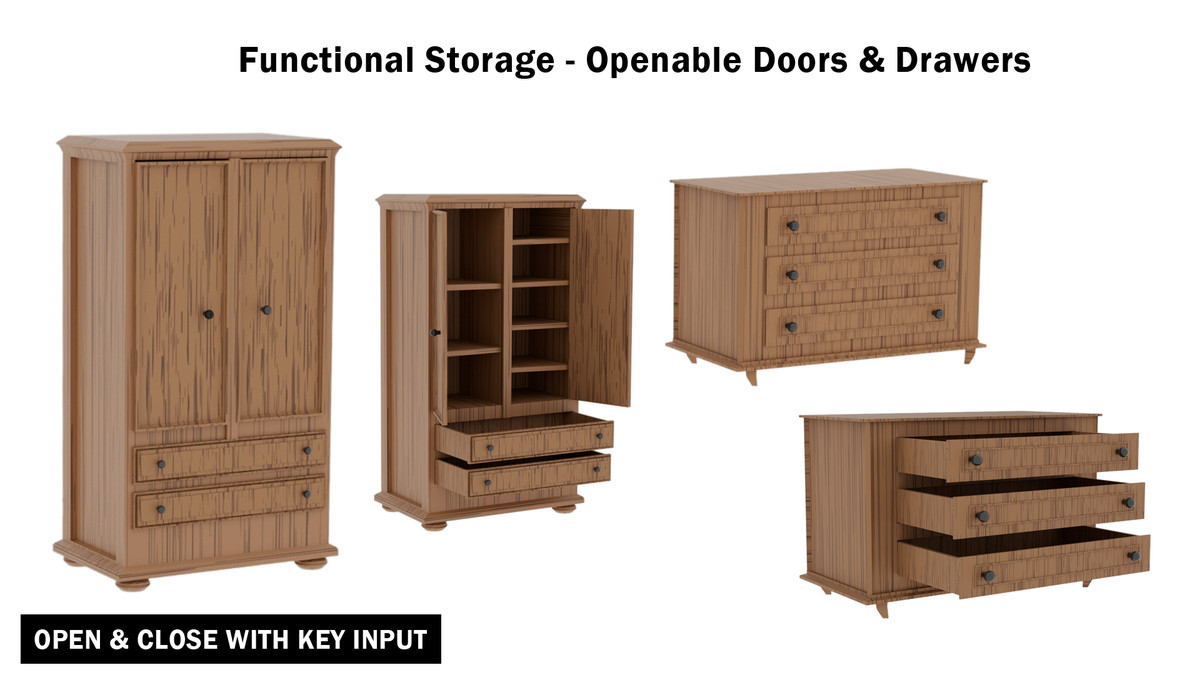 Low Poly Furniture & Interactive Props Pack