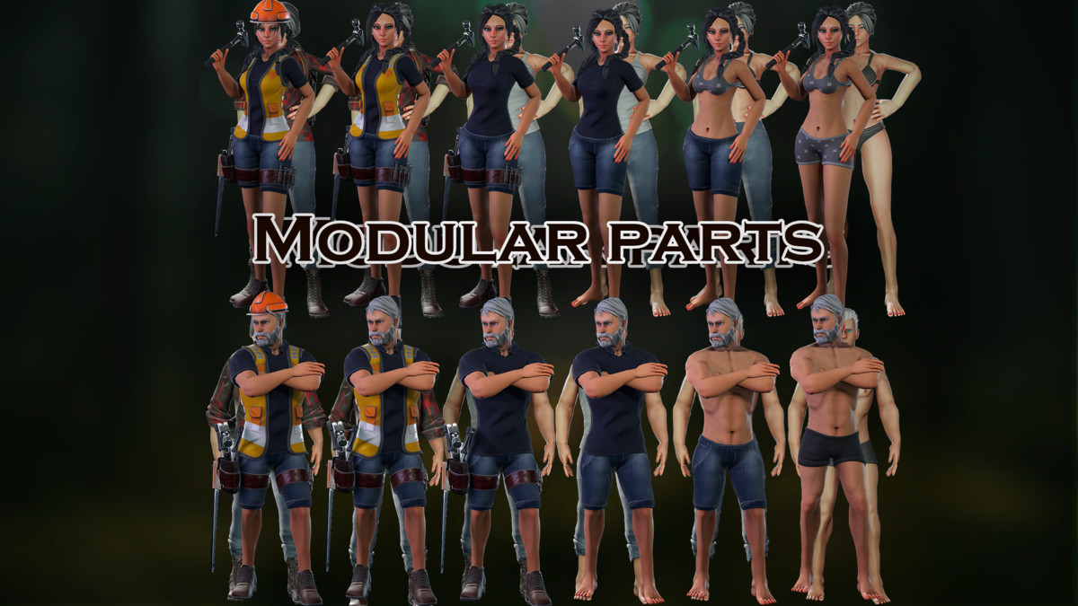 Urban, Mining & Lumber – Modular Character Bundle