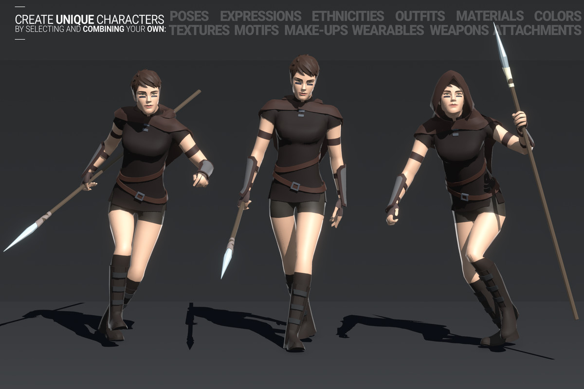 Polyquest Heroes: Warrior I Huntress