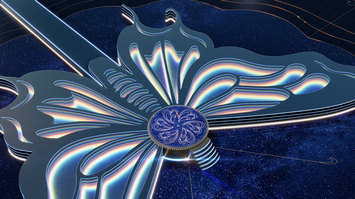 Big Butterfly Concert Arena Stage Venue Modular 3D Model