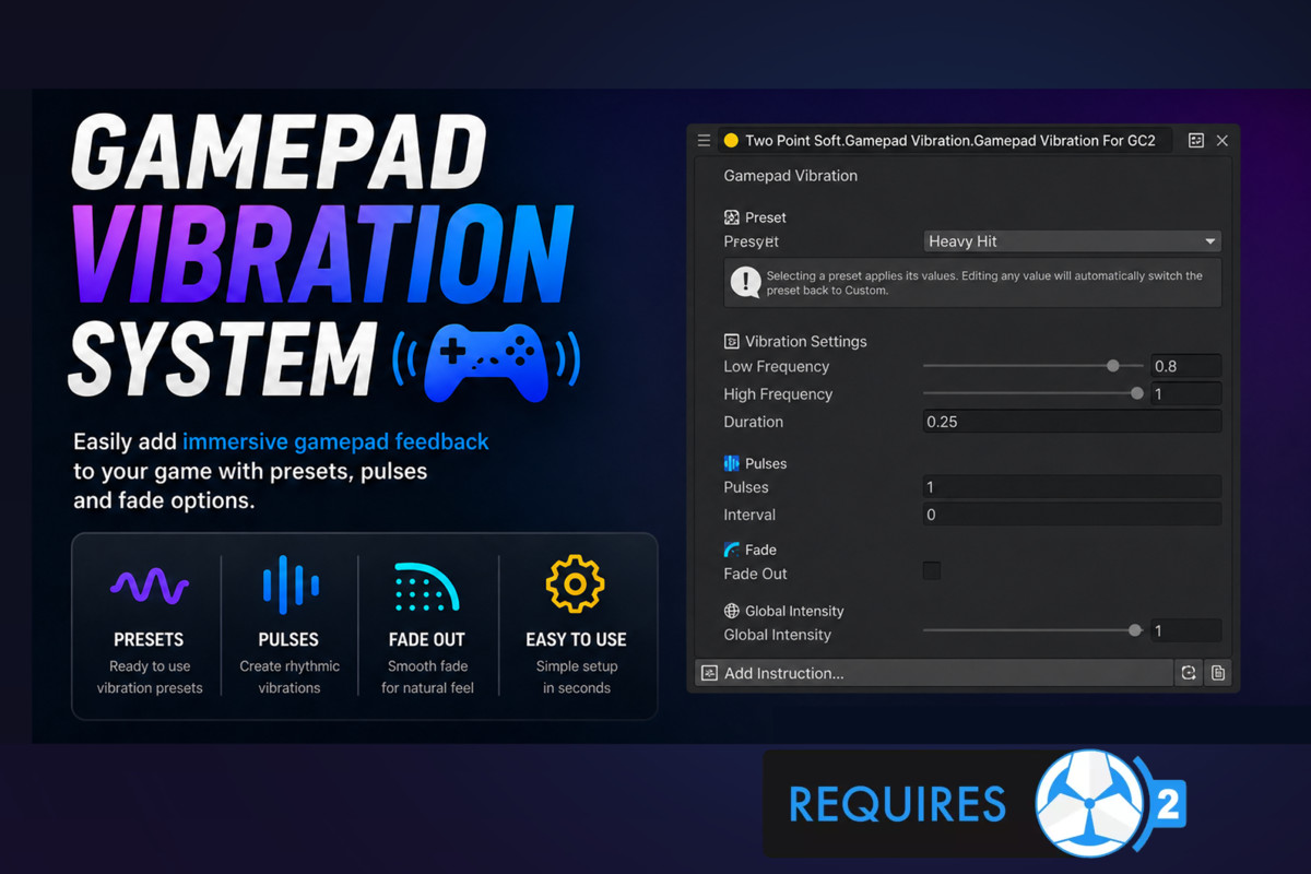 Gamepad Vibration System for Game Creator 2