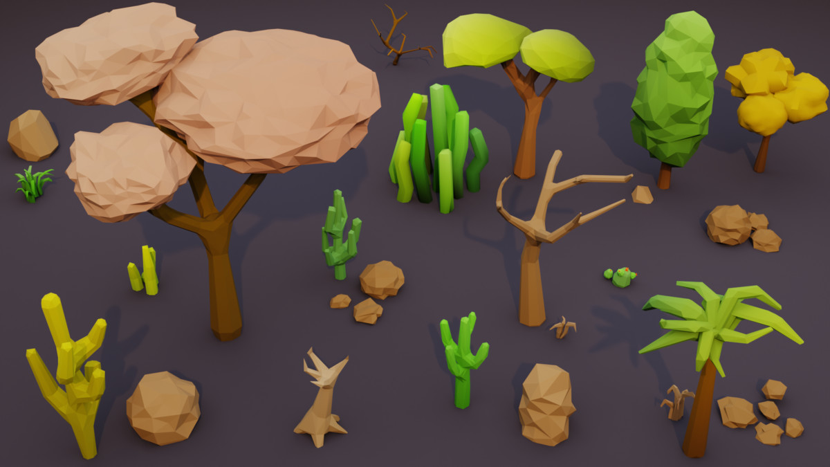 Low Poly Wild West Train Pack