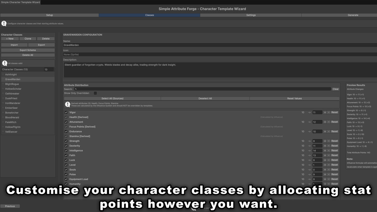 Simple Attribute Forge Ultimate:No-Code Stats, Formulas, Buffs & Classes w/ JSON