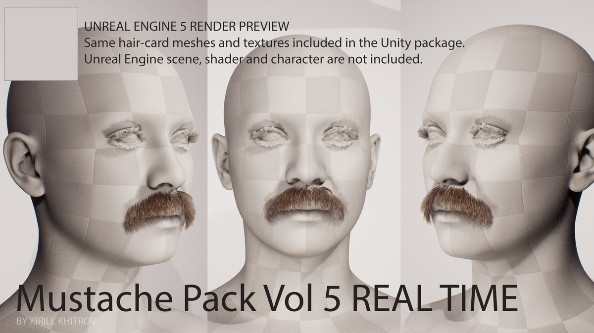 Moustache Pack Vol. 1 Real-Time Facial Hair Styles