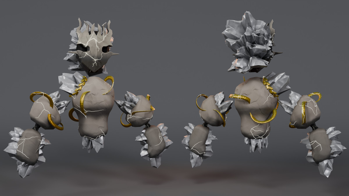 Stylized Elemental Golems - Enemies Pack