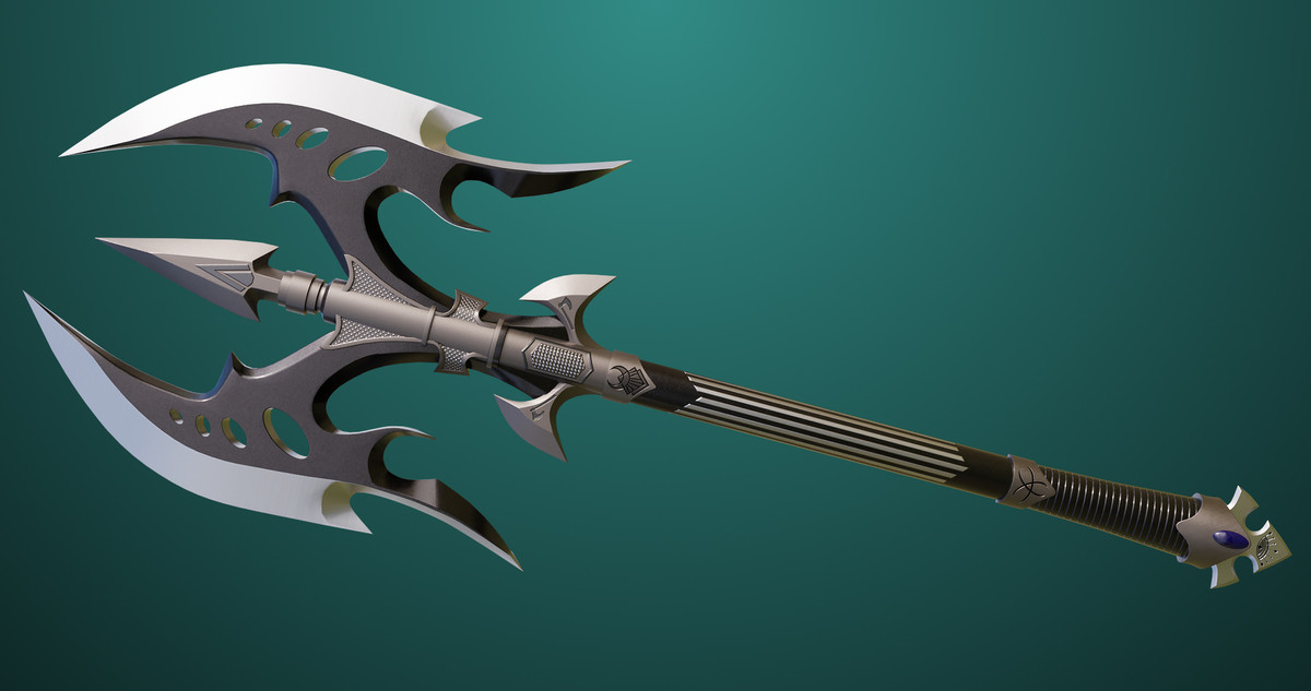 Battle Axe 01 Silver URP HDRP Textures
