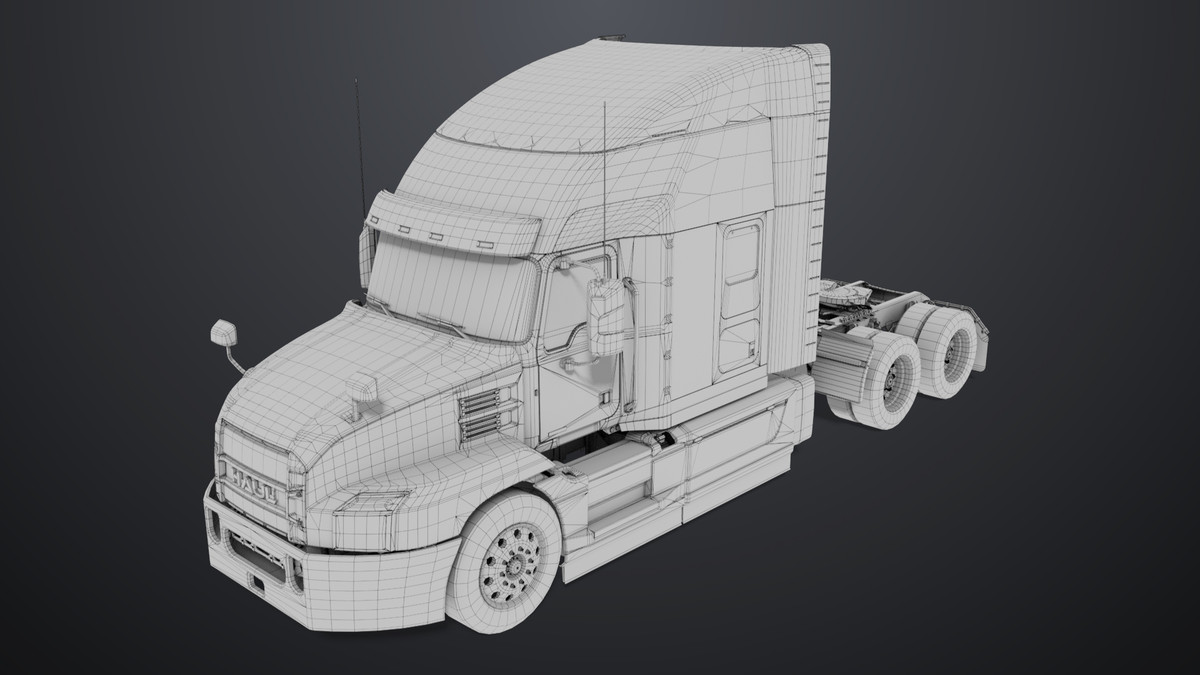 Heavy Truck Chassis 05 White Interior URP HDRP Textures