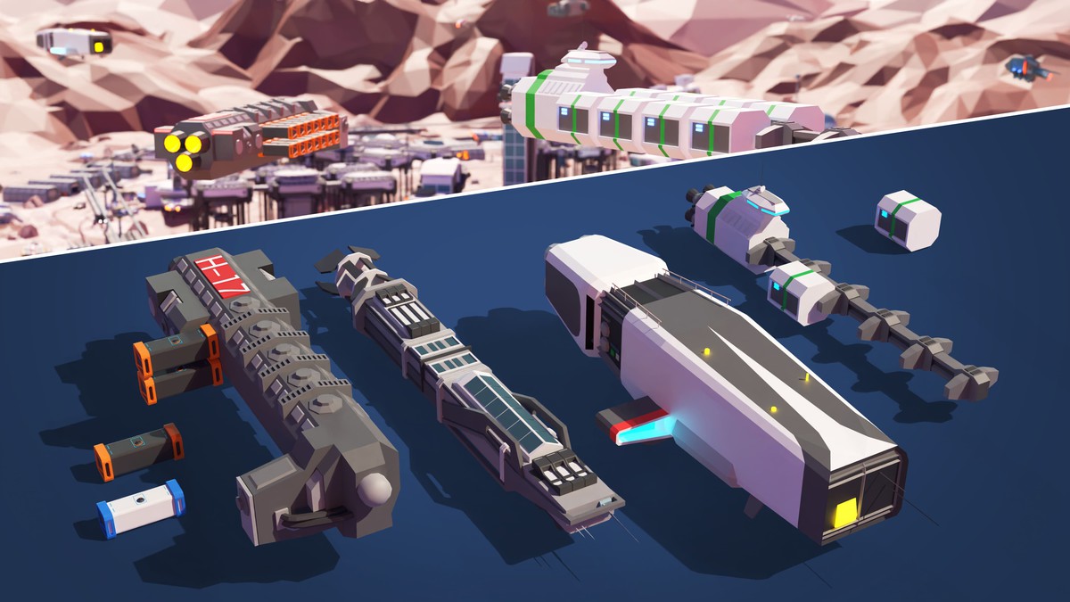 Mars Spaceport - Low Poly 3D Models Pack