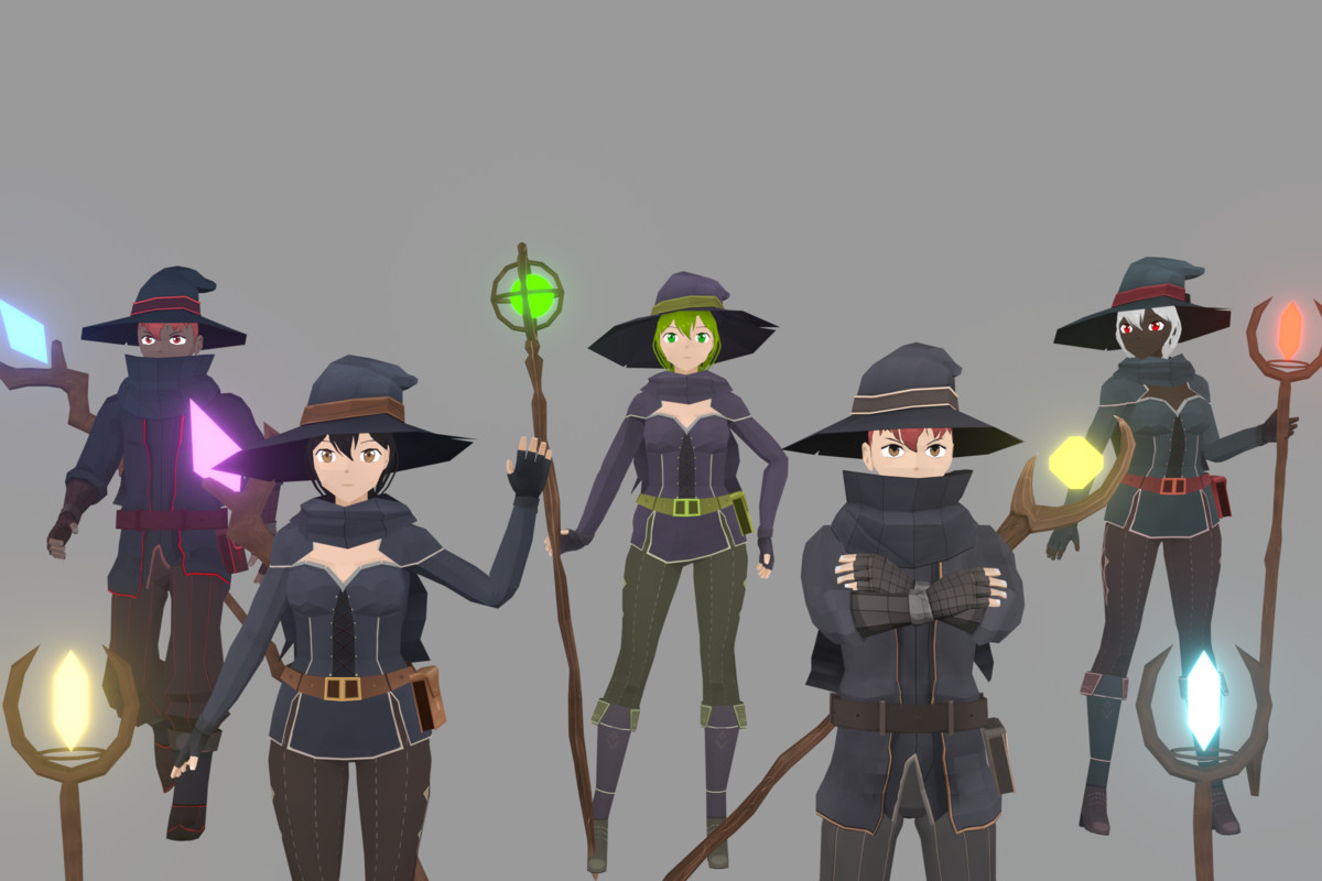 Stylized Mage Pack – Low Poly Characters, Spells, Animations & VFX