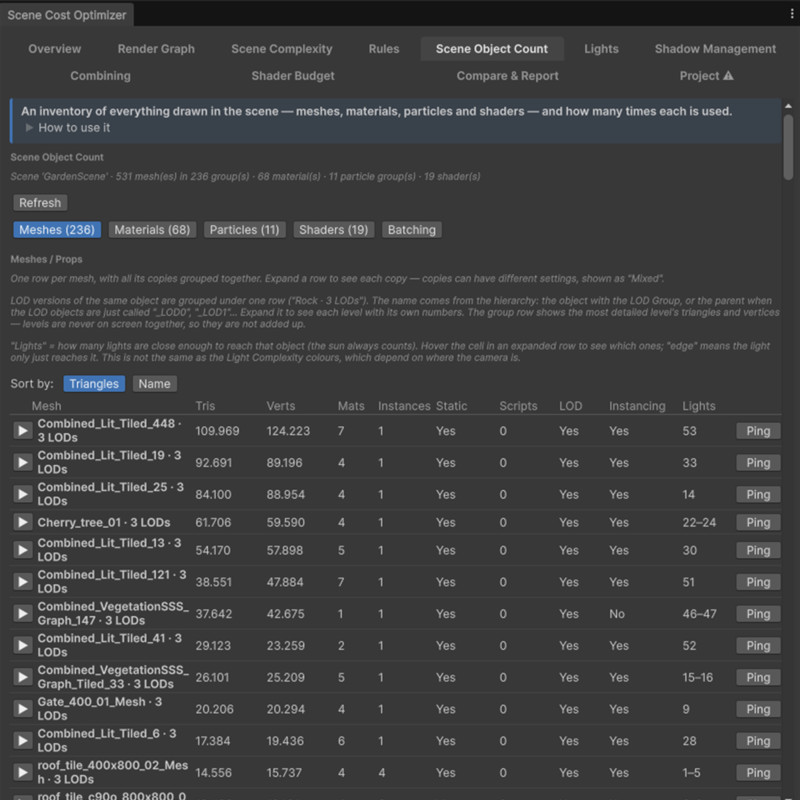 Scene Cost Optimizer — Combines, Fixes and Upgrades your Scene