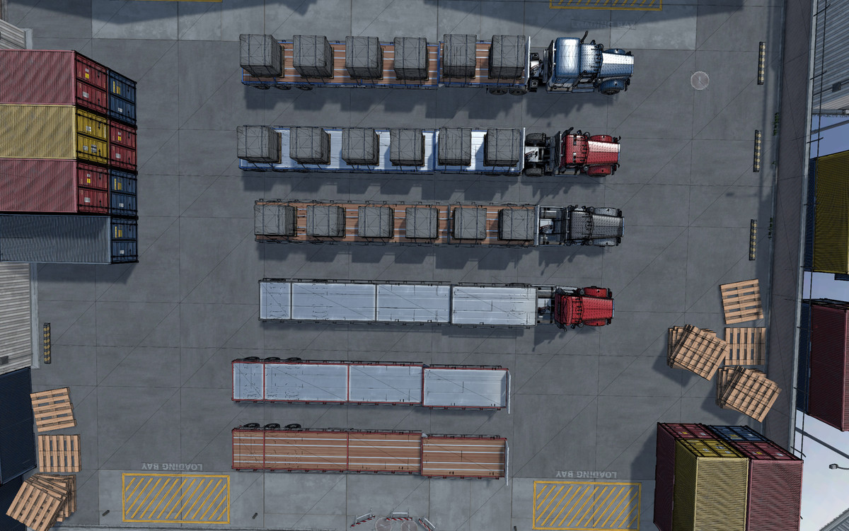 80s Semitruck dropdeck trailer