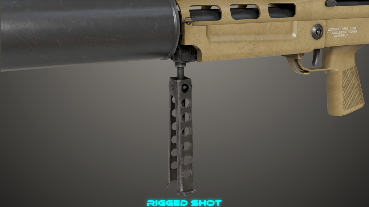 Sniper 05 Black and Sandal Single Mat URP HDRP Textures