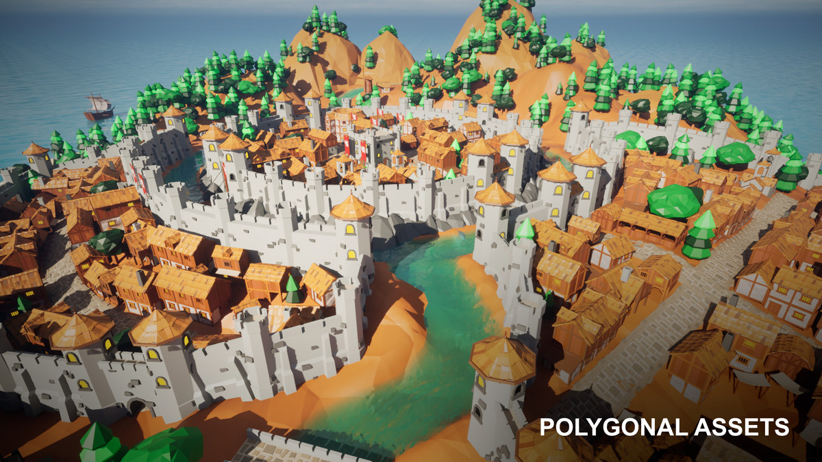 Low poly Medieval City