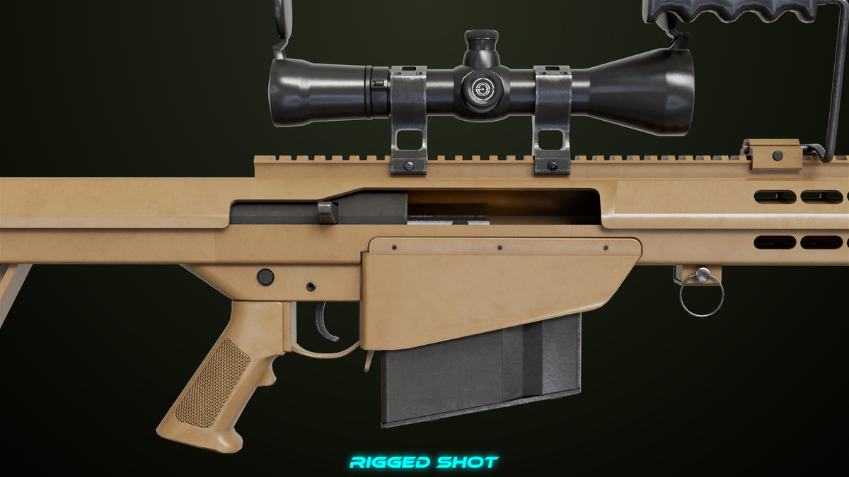 Sniper Rifle 02 Black and Sandal Single Map URP HDRP