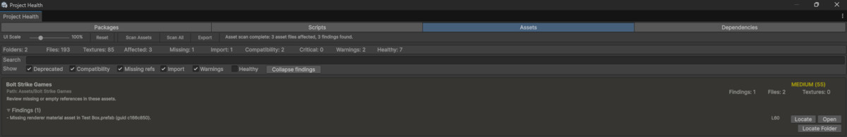 Project Health Monitor - Packages, Scripts & Assets