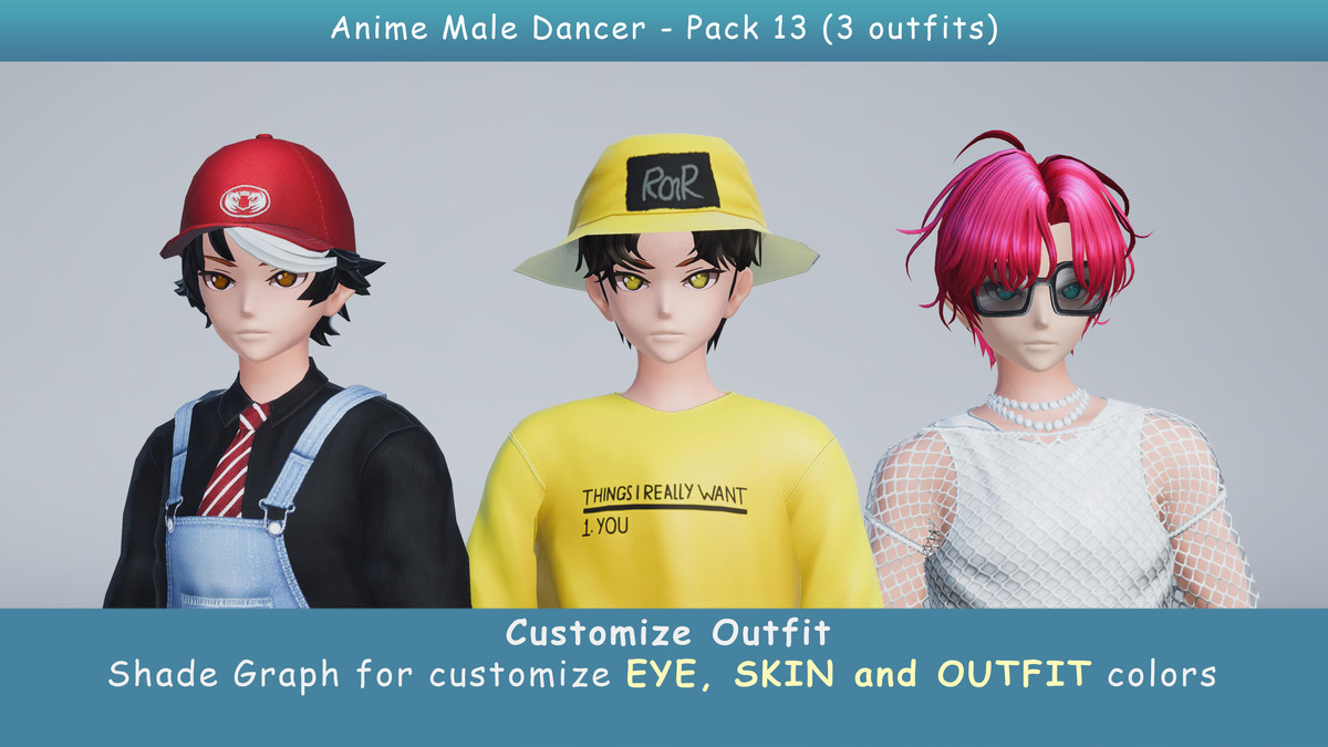 Anime Male Dancer - Pack 13 (3 outfits)