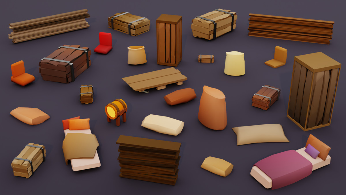 Low Poly Wild West Train Pack