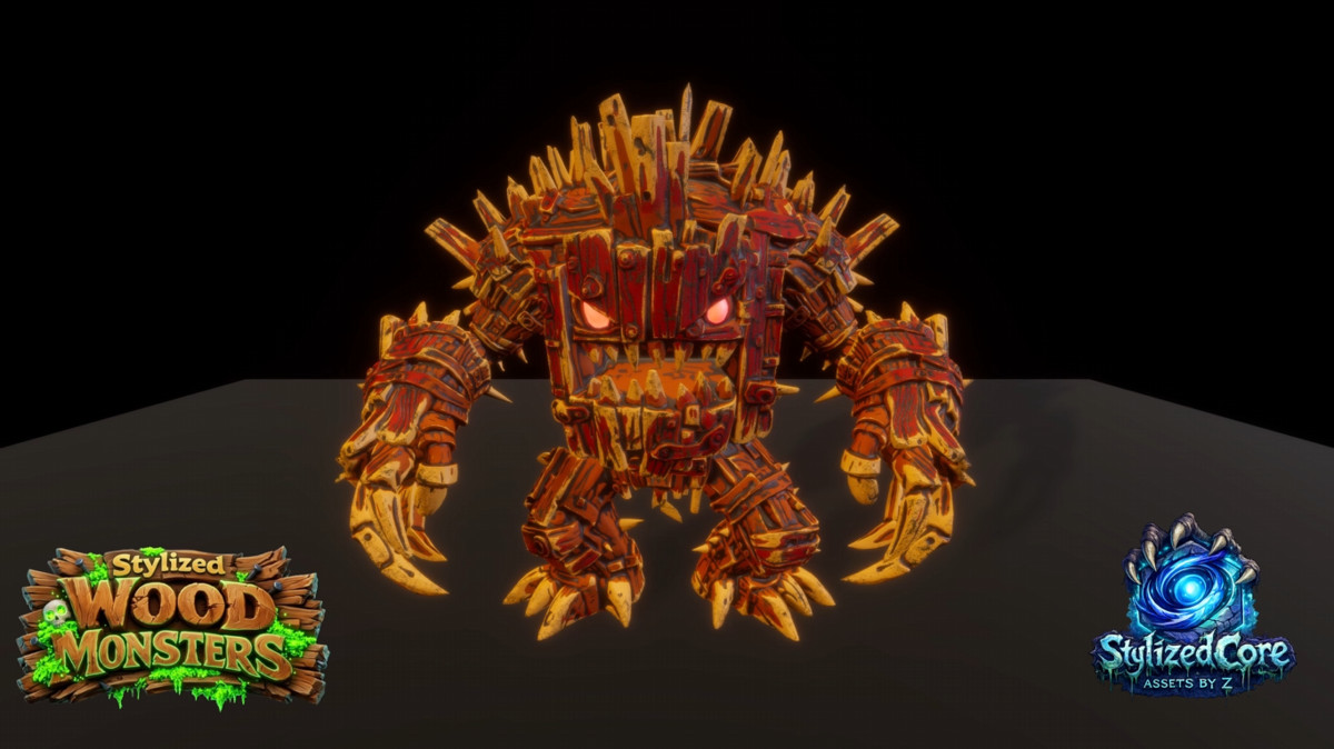 Wood Monsters Pack 1 – 4 Stylized Animated Creatures (LOD + Skins)