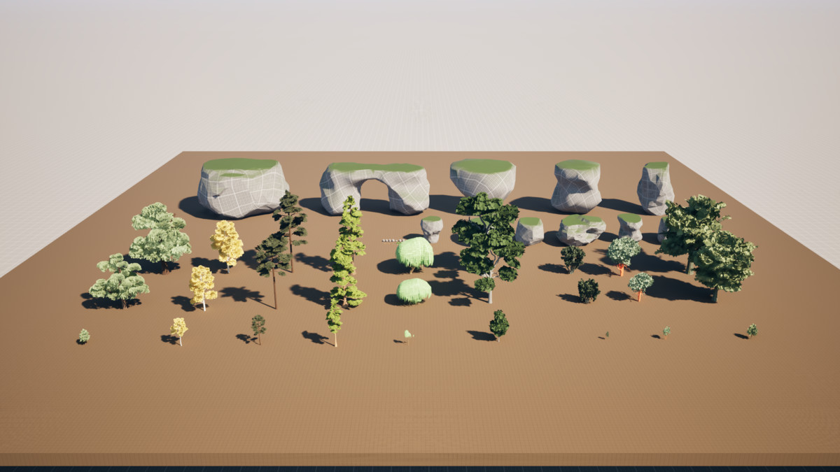 Forest Starter Blockout Kit - 60 Assets Modular Pack for Level Design