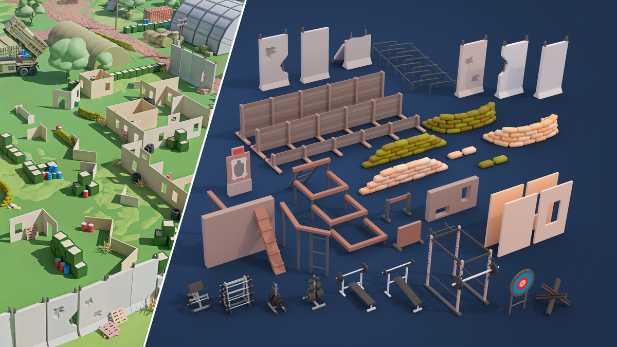 Military 2 - Low Poly 3D Models Pack