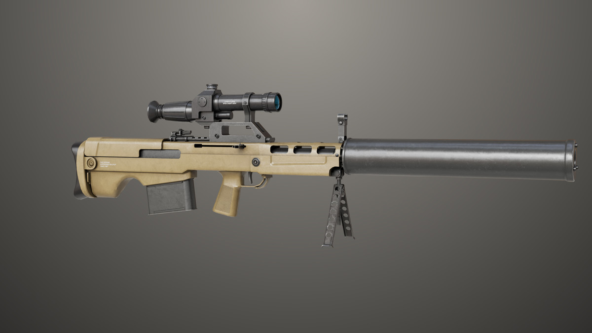 Sniper 05 Black and Sandal Single Mat URP HDRP Textures